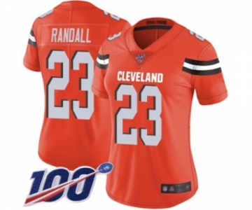Women's Cleveland Browns #23 Damarious Randall Orange Alternate Vapor Untouchable Limited Player 100th Season Football Jersey