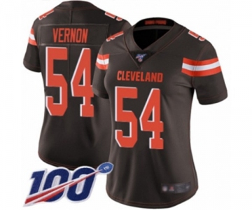 Women's Cleveland Browns #54 Olivier Vernon Brown Team Color Vapor Untouchable Limited Player 100th Season Football Jersey
