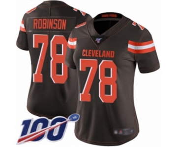 Women's Cleveland Browns #78 Greg Robinson Brown Team Color Vapor Untouchable Limited Player 100th Season Football Jersey