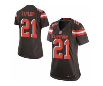 Women's Nike Cleveland Browns #21 Jamar Taylor Game Brown Team Color NFL Jersey
