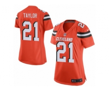 Women's Nike Cleveland Browns #21 Jamar Taylor Game Orange Alternate NFL Jersey