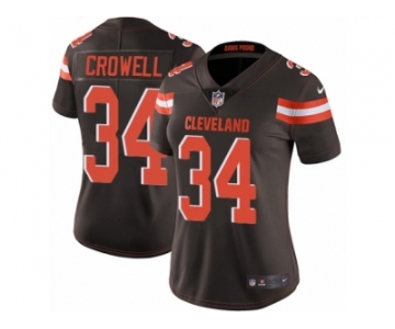 Women's Nike Cleveland Browns #34 Isaiah Crowell Vapor Untouchable Limited Brown Team Color NFL Jersey