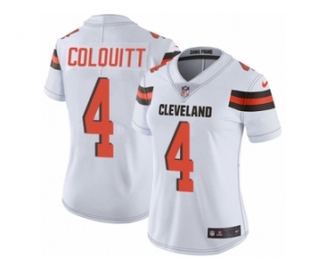 Women's Nike Cleveland Browns #4 Britton Colquitt Vapor Untouchable Limited White NFL Jersey