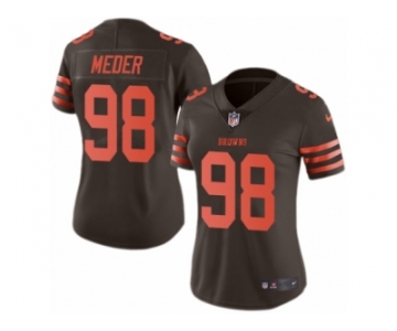 Women's Nike Cleveland Browns #98 Jamie Meder Limited Brown Rush NFL Jersey
