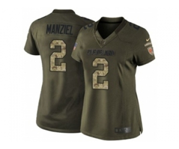 nike women nfl jerseys cleveland browns #2 manziel army green[nike Limited Salute To Service]