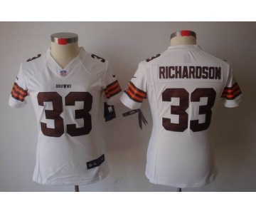 nike women nfl jerseys cleveland browns #33 richardson white[nike limited]