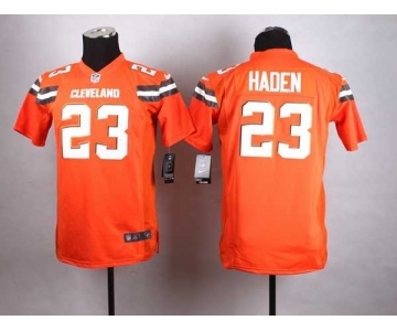nike youth nfl jerseys cleveland browns #23 joe haden orange[nike][new style]