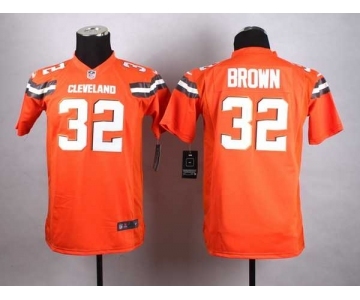 nike youth nfl jerseys cleveland browns #32 brown orange[nike][new style]