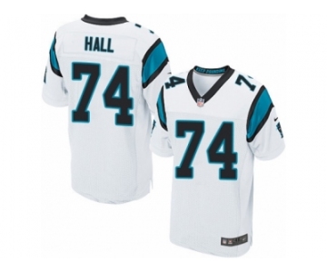 Men's Nike Carolina Panthers #74 Daeshon Hall Elite White NFL Jersey