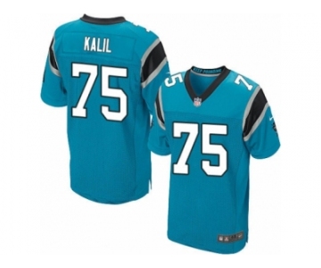Men's Nike Carolina Panthers #75 Matt Kalil Elite Blue Alternate NFL Jersey