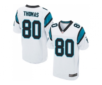 Nike Carolina Panthers #80 Ian Thomas White Men Stitched NFL Elite Jersey