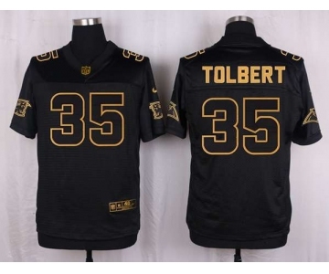 nike nfl jerseys carolina panthers #35 mike tolbert black gold collection[Elite]