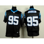 nike nfl jerseys carolina panthers #95 johnson black[Elite]