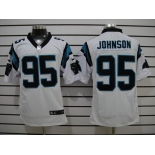 nike nfl jerseys carolina panthers #95 johnson white[Elite]