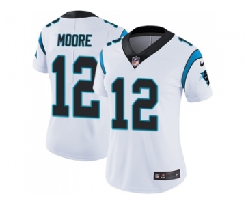 Women Nike Carolina Panthers #12 DJ Moore White Stitched NFL Vapor Untouchable Limited Jersey