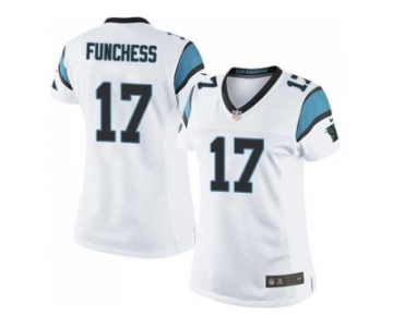 Women Nike Carolina Panthers #17 Devin Funchess Black Team Color Stitched white Jersey