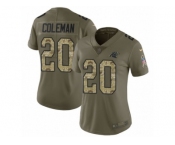 Women Nike Carolina Panthers #20 Kurt Coleman Limited Olive Camo 2017 Salute to Service NFL Jersey