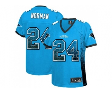Women Nike Carolina Panthers #24 Josh Norman Blue JerseyS(Drift Fashion)
