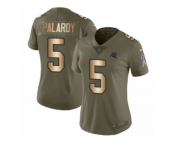 Women Nike Carolina Panthers #5 Michael Palardy Limited Olive Gold 2017 Salute to Service NFL Jersey