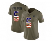 Women Nike Carolina Panthers #5 Michael Palardy Limited Olive USA Flag 2017 Salute to Service NFL Jersey