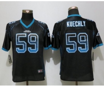 Women Nike Carolina Panthers #59 Luke Kuechly Drift Fashion Black Jerseys