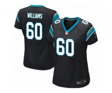 Women Nike Carolina Panthers #60 Daryl Williams Game Black Team Color NFL Jersey