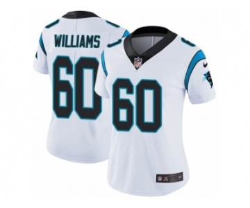 Women Nike Carolina Panthers #60 Daryl Williams White Vapor Untouchable Limited Player NFL Jersey