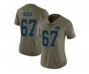 Women Nike Carolina Panthers #67 Ryan Kalil Olive Stitched NFL Limited 2017 Salute to Service Jersey