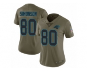 Women Nike Carolina Panthers #80 Scott Simonson Limited Olive 2017 Salute to Service NFL Jersey