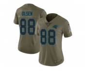 Women Nike Carolina Panthers #88 Greg Olsen Olive Stitched NFL Limited 2017 Salute to Service Jersey