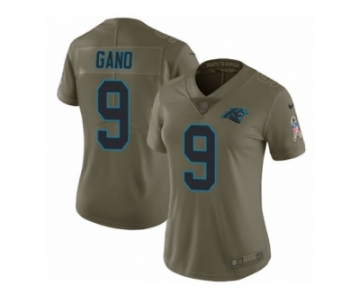 Women Nike Carolina Panthers #9 Graham Gano Limited Olive 2017 Salute to Service NFL Jerse