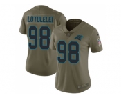 Women Nike Carolina Panthers #98 Star Lotulelei Olive Stitched NFL Limited 2017 Salute to Service Jersey