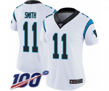 Women's Carolina Panthers #11 Torrey Smith White Vapor Untouchable Limited Player 100th Season Football Jersey
