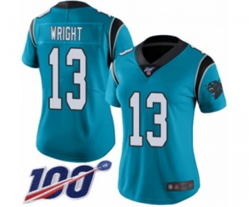 Women's Carolina Panthers #13 Jarius Wright Blue Alternate Vapor Untouchable Limited Player 100th Season Football Jersey