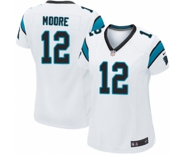 Women's Nike Carolina Panthers #12 DJ Moore Game White NFL Jersey