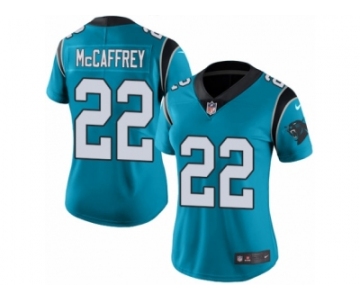 Women's Nike Carolina Panthers #22 Christian McCaffrey Limited Blue Rush NFL Jersey