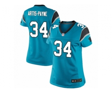 Women's Nike Carolina Panthers #34 Cameron Artis-Payne Limited Blue Alternate NFL Jersey