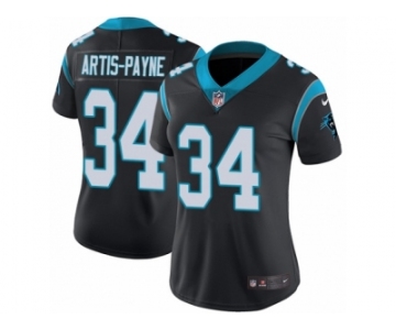 Women's Nike Carolina Panthers #34 Cameron Artis-Payne Vapor Untouchable Limited Black Team Color NFL Jersey