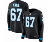 Women's Nike Carolina Panthers #67 Ryan Kalil Limited Black Therma Long Sleeve NFL Jersey