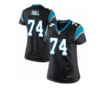 Women's Nike Carolina Panthers #74 Daeshon Hall Limited Black Team Color NFL Jersey