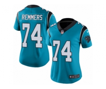 Women's Nike Carolina Panthers #74 Mike Remmers Limited Blue Rush NFL Jersey