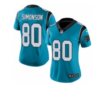 Women's Nike Carolina Panthers #80 Scott Simonson Limited Blue Rush NFL Jersey