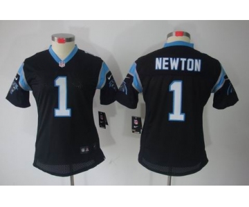 nike women nfl jerseys carolina panthers #1 newton black[nike limited]