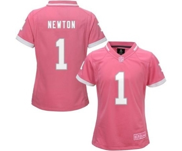 nike women nfl jerseys carolina panthers #1 newton pink[nike 2015]