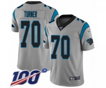 Youth Carolina Panthers #70 Trai Turner Silver Inverted Legend Limited 100th Season Football Jersey