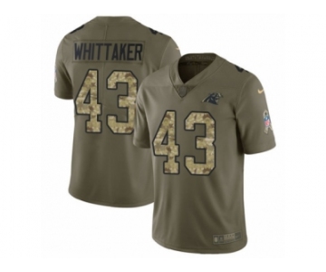Youth Nike Carolina Panthers #43 Fozzy Whittaker Limited Olive Camo 2017 Salute to Service NFL Jersey