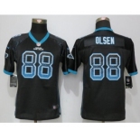 Youth Nike Carolina Panthers #88 Greg Olsen Drift Fashion Black Jerseys