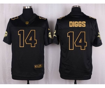 nike nfl jerseys minnesota vikings #14 stefon diggs black gold collection[Elite]