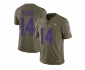 Men Nike Minnesota Vikings #14 Stefon Diggs Limited Olive 2017 Salute to Service NFL Jersey