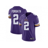 Men Nike Minnesota Vikings #2 Kai Forbath Purple Team Color Vapor Untouchable Limited Player NFL Jersey